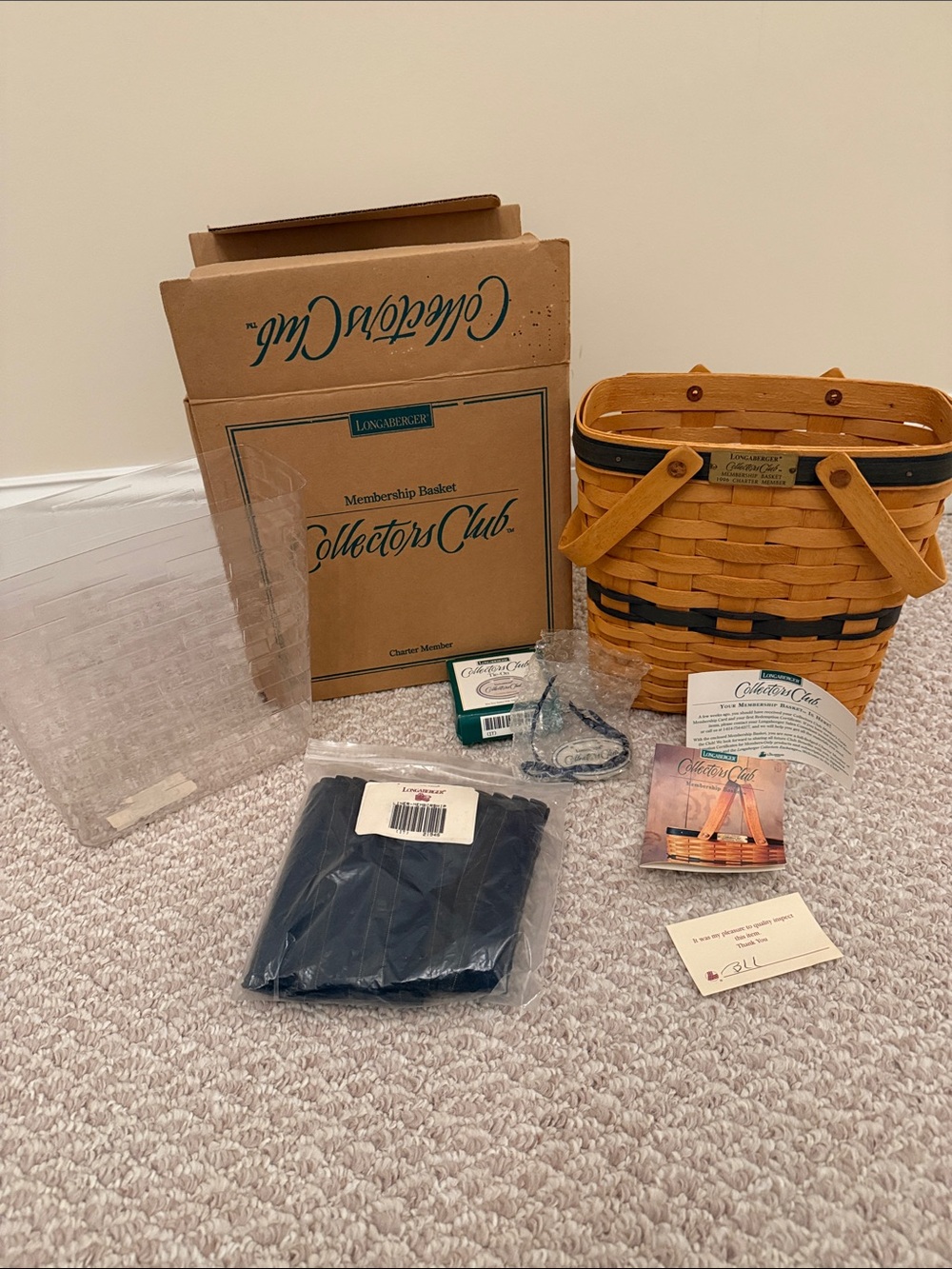 Longaberger Collectors Club Membership Basket 1996 Charter Member